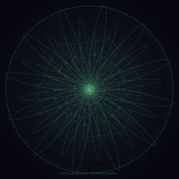 Sample personalized healing mandala for physical healing, designed with sacred geometry and infused with Reiki energy